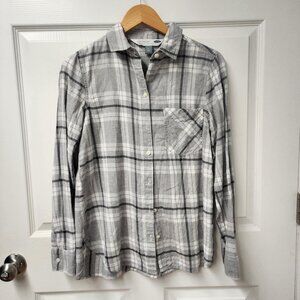 Old Navy, Gray White Plaid, The Classic Shirt, Size Medium, Causal Button Up